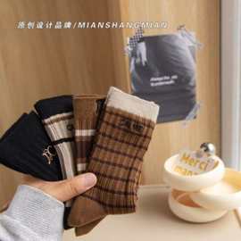 袜子女秋冬新款韩版时尚堆堆袜棉刺绣欧洲站女袜小红书博主推荐款