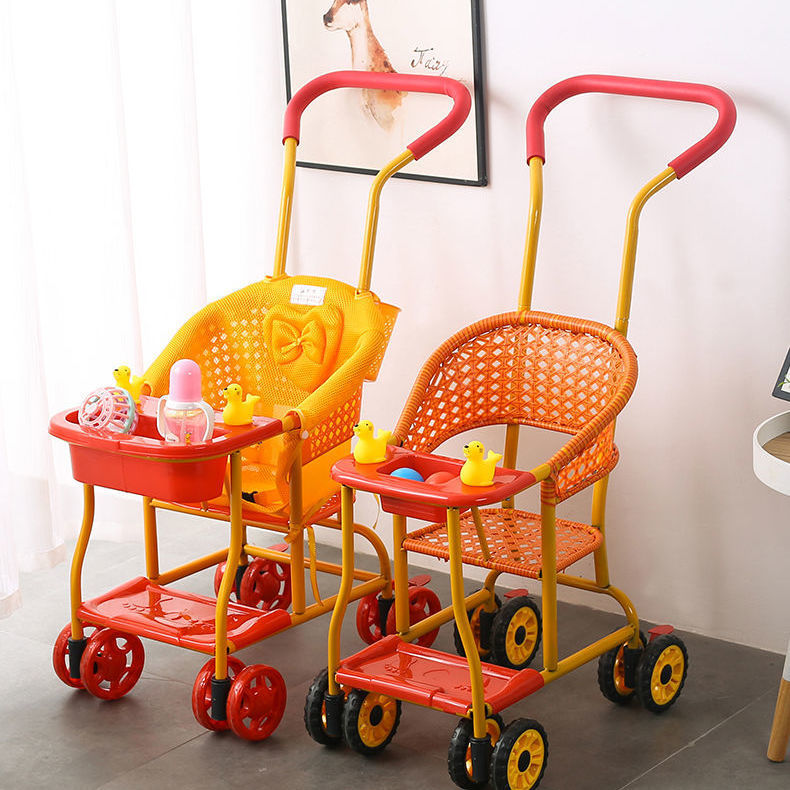 Imitation Bamboo Rattan Baby Stroller Lightweight Outing Four Seasons Easy to Wash 3-36 Months