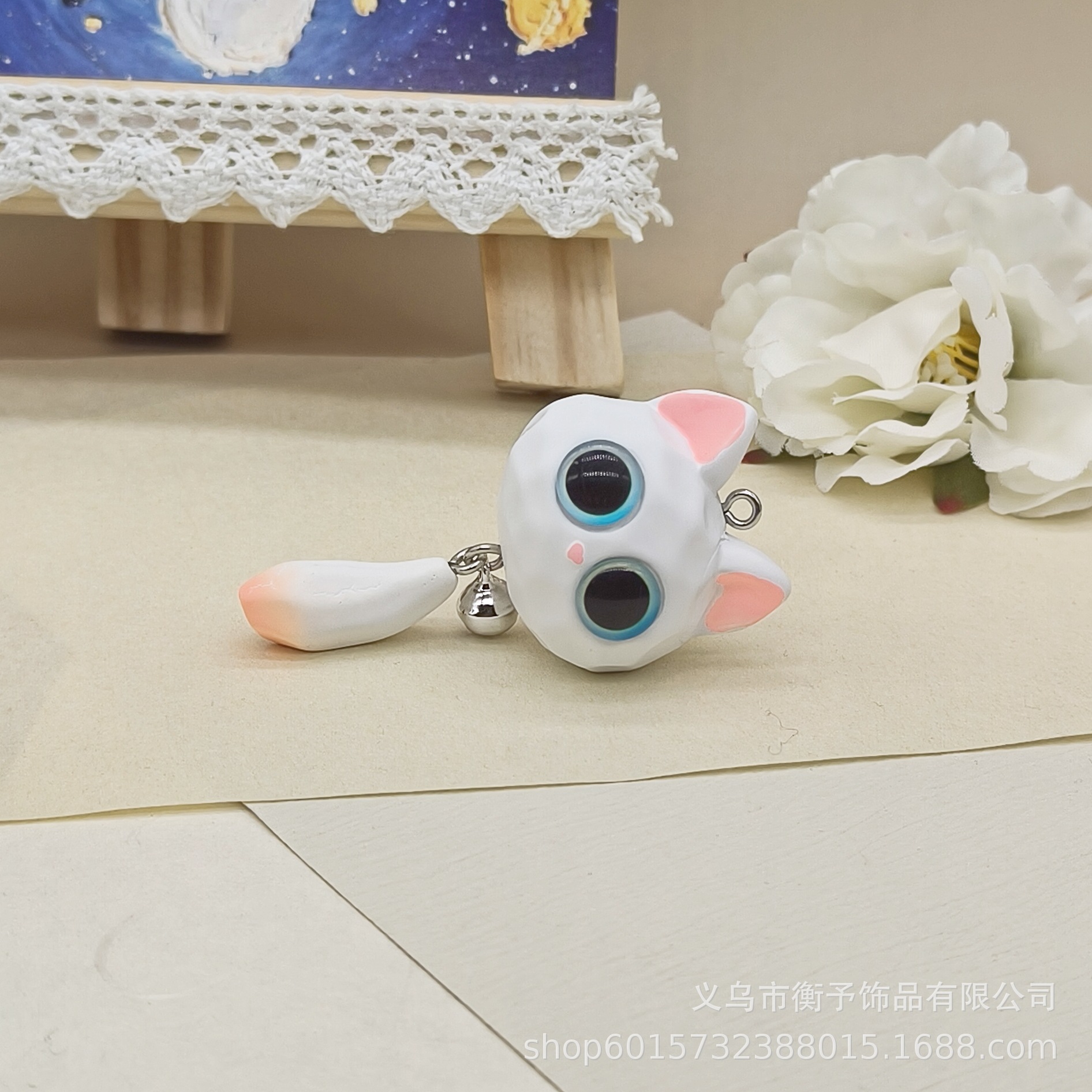 흰 고양이 싱글 인형