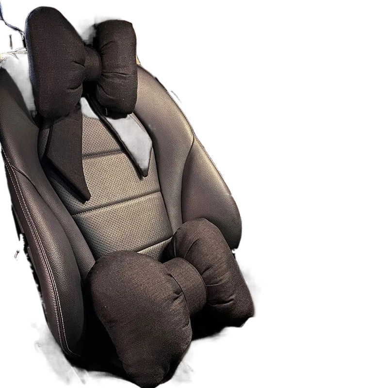 자동차 머리 받침 목 보호 그물 빨간 활 베개 좌석 허리 지원 자동차 허리 쿠션 자동차 베개 여신 도매