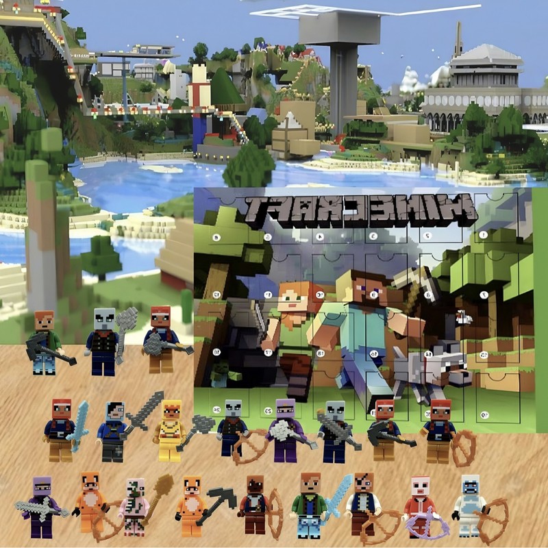 国境を越えた人気の Minecraft ビルディングブロック ブラインドボックス 24 個 カウントダウン ブラインドボックス クリスマス サプライズ ホリデー インターネットセレブの人気モデル|undefined