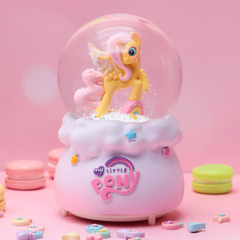 Romántico secreto bosque bola de cristal luminosa caja de música caballo blanco creativo decoración de escritorio de niña regalo de estudiante al por mayor