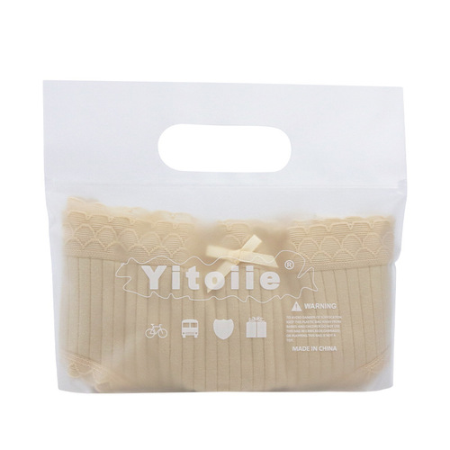 Factory sand-coated plastic bag with thickened CPE children's toy storage bag, can stand clothing four-finger flat mouth handle bag