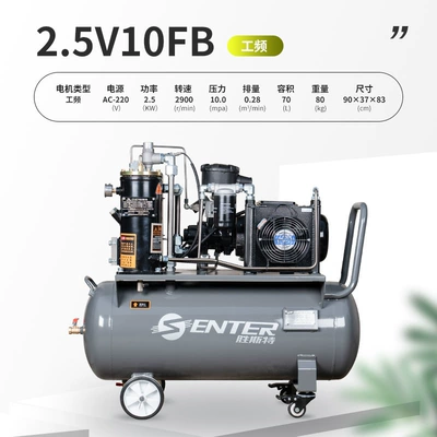 Shengster Screw Air Compressor 7.5Kw Industrial Grade 220380V Permanent Magnet Frequency Conversion Integrated Auto Repair Real Stone Paint (Hava kompressorları) - 25-v-10-power-frequency-screw-machine-220v