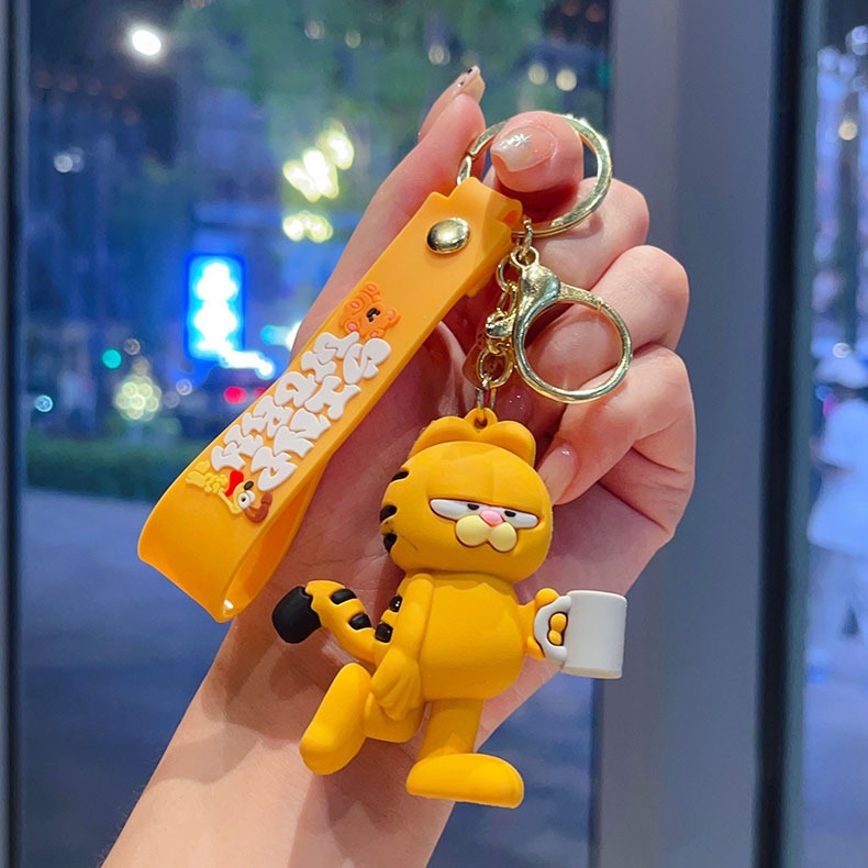 卡通加菲猫钥匙扣小挂件立体公仔汽车钥匙链学生书包挂饰厂家批发|undefined