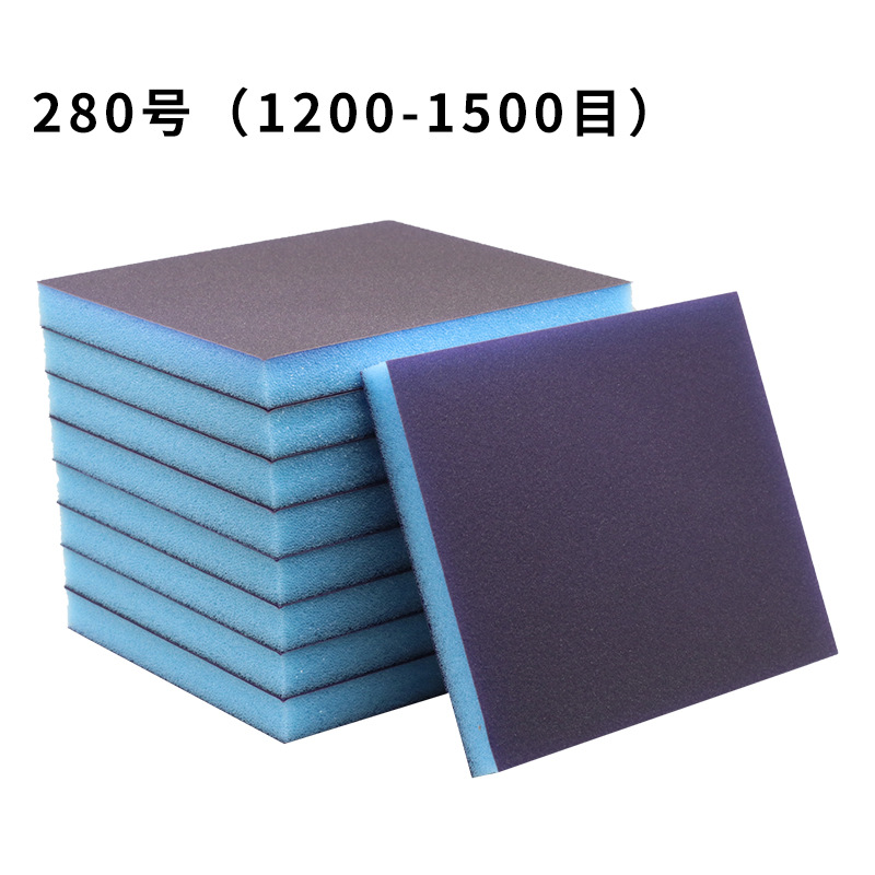 Fabricantes al por mayor bloque de arena de esponja británico grueso hermoso costura azul de doble cara muebles de carpintería pulido y pulido bloque abrasivo de esponja