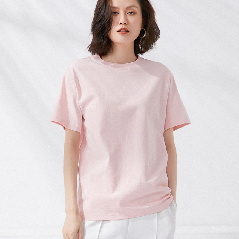 Summer cotton solid color sports T-shirt with a round collar for men…