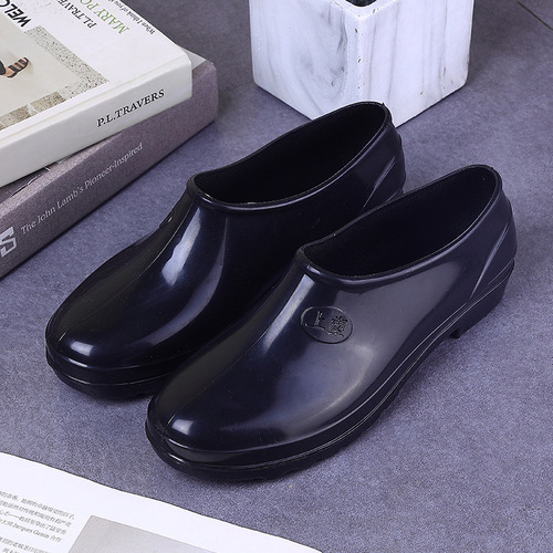 Spring and Autumn Crystal Yuanbao short-tube rain boots for women, low-top non-slip rubber shoes, kitchen flat rain boots, women's work water boots