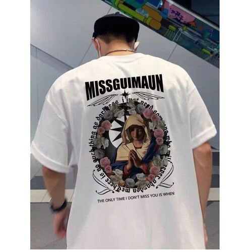 2025 Summer Pure Cotton Short-Sleeve T-Shirt for Guys, American-Style Instagram-Favorite Half-Sleeve Loose Fit Tee in Plus Sizes, Trendy Brand Base Layer