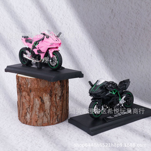 Alloy simulation Sichuan H2R Saki motorcycle model desktop decoration 1/8 alloy locomotive model children's toys wholesale