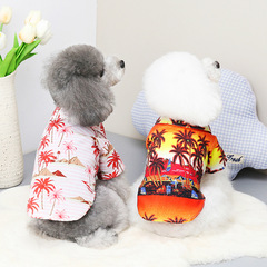 Dog clothes Hawaiian shirt Pomeranian Teddy Hawaiian beach style clothing spring and summer pet puppy clothing