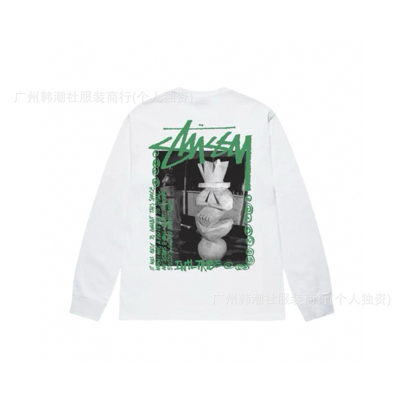 オリジナルラベルクロスボーダー新しいトレンディなブランド stu ツアークラシックレタープリントラウンドネック長袖 Tシャツドロップシッピング|undefined