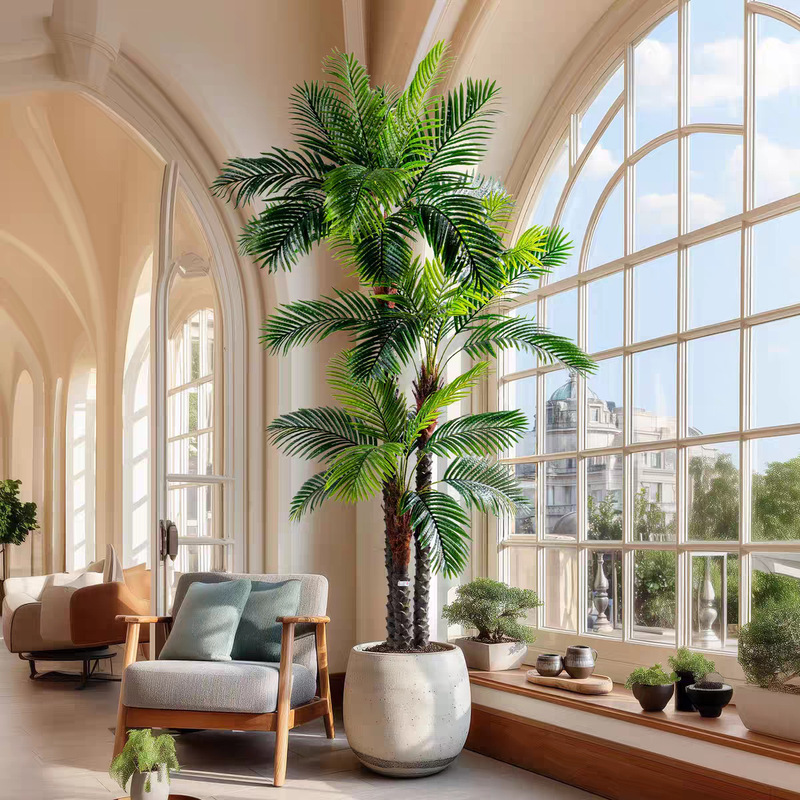 Artificial Coconut Tree Green Plant Decoration Potted Plant Mall Artificial Tropical Plant Floor-Standing Fake Tree Palm Sunflower Home Decoration
