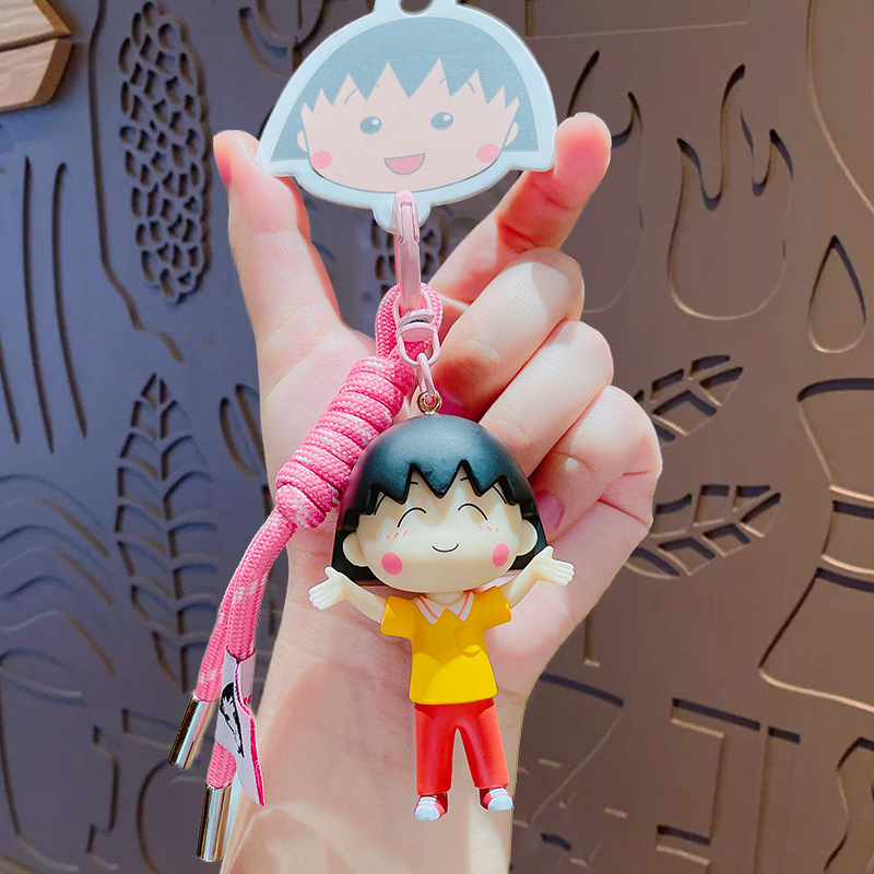 本物の漫画ちびまる子ちゃんカジュアル車のキーホルダーペンダントかわいい女の子のスクールバッグペンダントギフト卸売|undefined