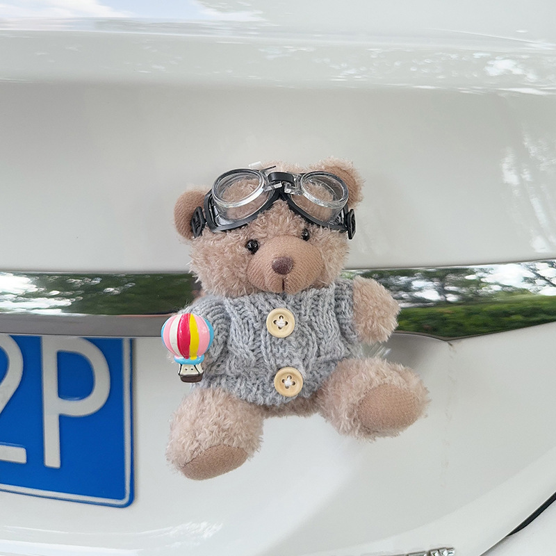 Colgante de cola de automóvil lindo peluche oso muñeca muñeca baúl de automóvil decoración de decoración de motocicleta eléctrica