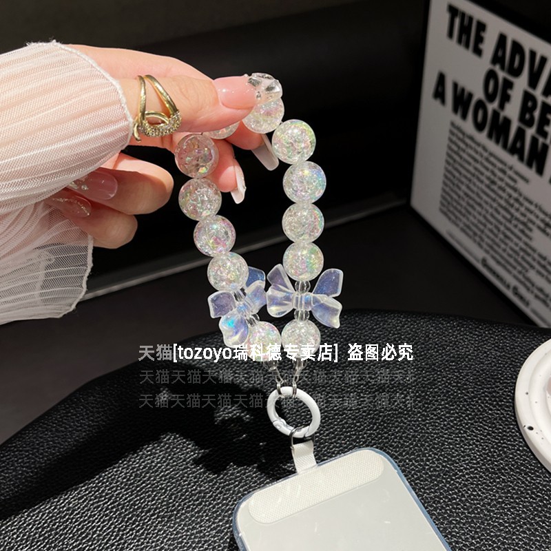 Cuentas de burbujas parpadeantes finas cadenas de teléfonos móviles cuentas hechas a mano arco de cuentas pulsera colgante pulsera pulsera colgante de cadena de mano nuevo image 6