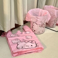 Garbage bag household portable cute cartoon vest bag plastic bag ins style girly small pink vest bag