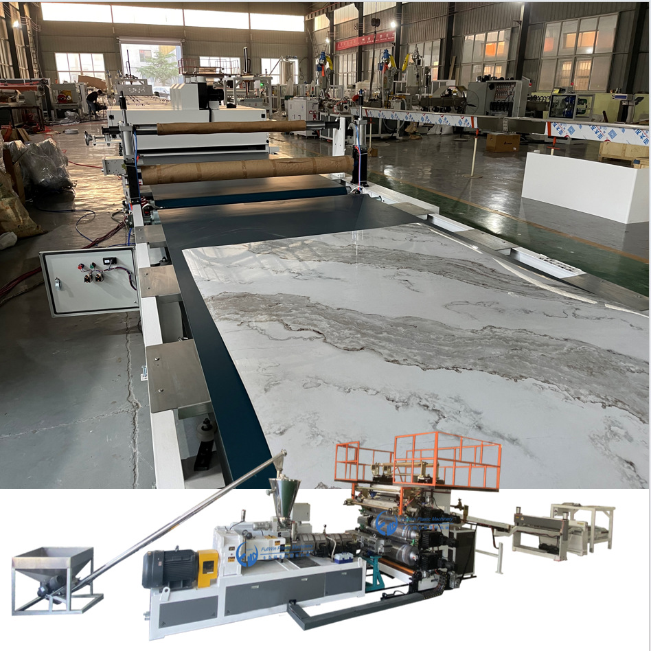 高光镜面UV板仿大理石UV板背景墙外贸护墙板环保PVC片材生产线