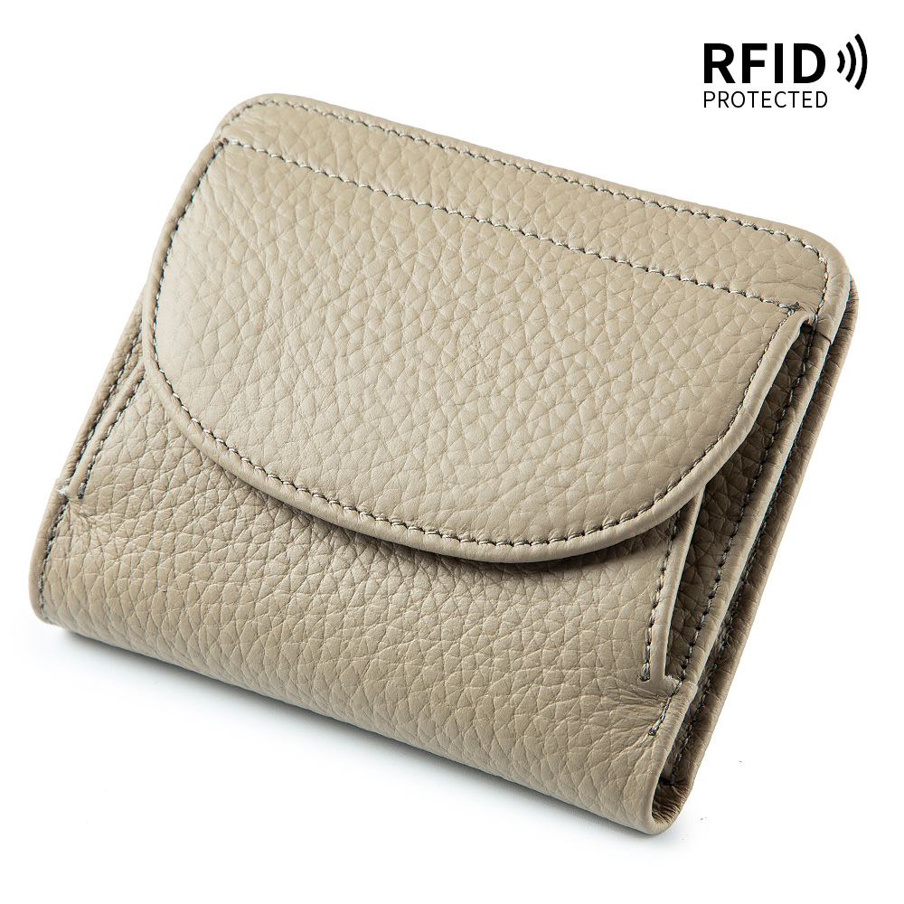 Mini cartera de las Mujeres Nuevo Amazon RFID plegable simple ultra-Delgado de cuero japonés pequeña cartera de las mujeres elegante bolsa de moda