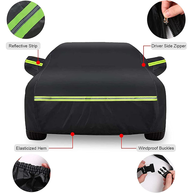190t Oxford Cloth Car Protective Cover Waterproof, Sunproof, Rainproof and Uv Protection Car Cover Outdoor Car Cover Cross-Border