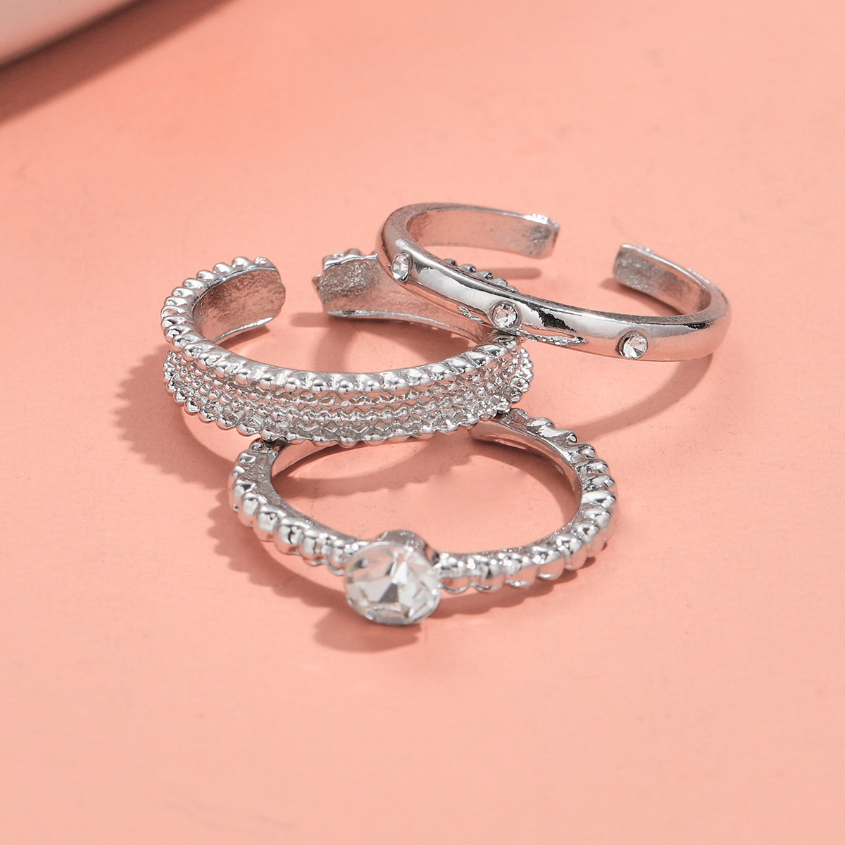 Stackable Minimalist Ring Set With Cubic Zirconia For Women_voghion.com