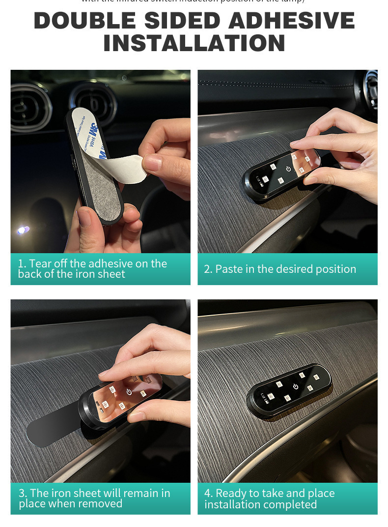 Car Warning Door Lighting Led Anti-Collision Light Door Opening Flash Light Sensor Light Ambient Welcome Light No Wiring Required
