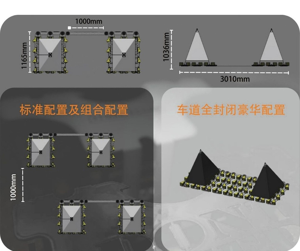 Motor Vehicle Blocking Magic Carpet, Non-Destructive Vehicle Blocking Equipment, Highway Safety Protection, Anti-Collision Buffer Vehicle Replacement