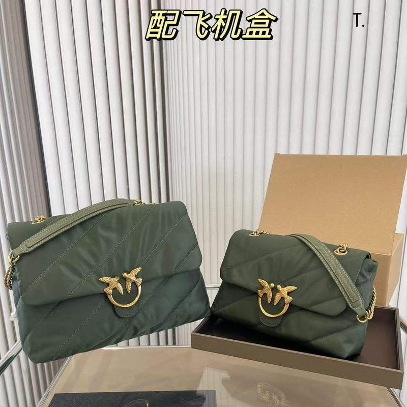 新款pinko同款真皮链条燕子包高品质泡芙云朵链条单肩斜挎女包包|undefined