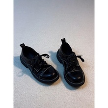 软羊皮~真皮复古圆头百搭系带小皮鞋英伦气质百搭粗跟单鞋乐福鞋