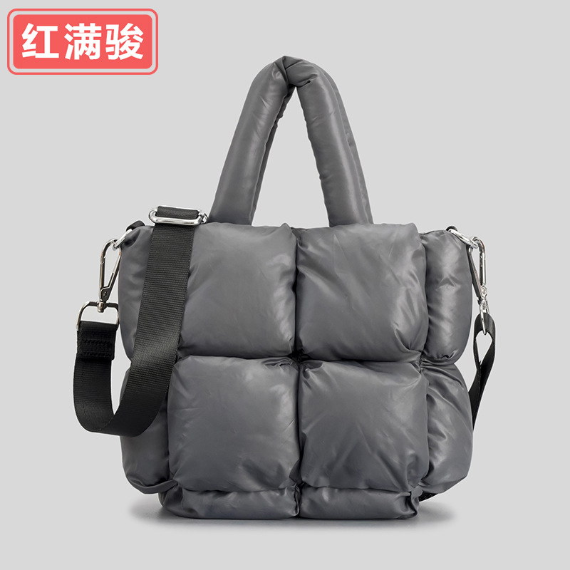 Nuevo tamaño pequeño abajo bolso de hombro de algodón diseño simple suave bolsa de mensajero Plaid lleno bolso de hombro bolso de las mujeres