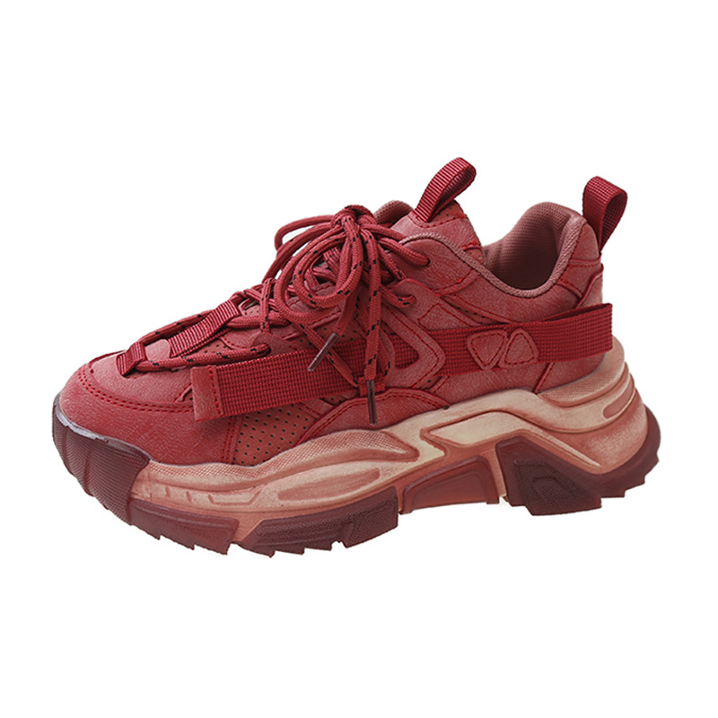 Ende Red Sports Dad Damen Winter 2024 Beliebte dicke Sohle, hohe Höhe, explosive Straße leichte Freizeitschuhe_voghion.com