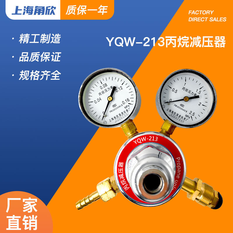上海角欣YQW-213丙烷减压器减压阀稳压器调压阀 实验室钢瓶压力表