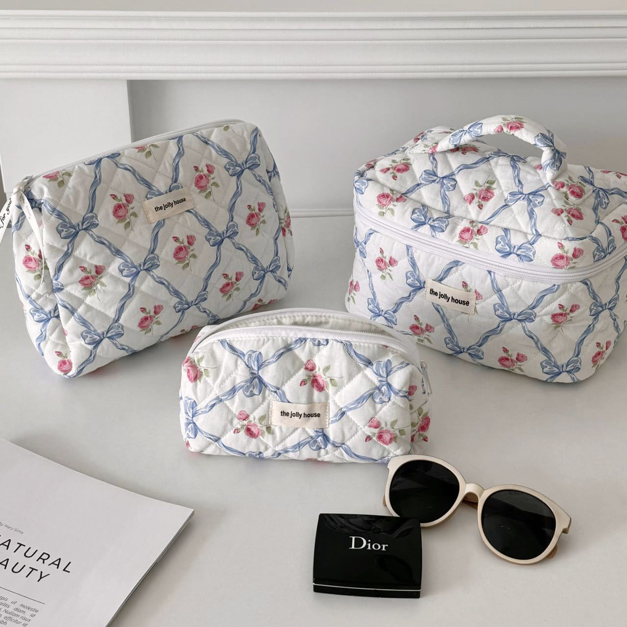 インスタ可爱い蝶結びポーチレディース大容量学生寮収纳バッグペンポーチ中包みペンポーチセット