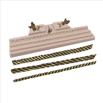 蜜蜂珍珠麻花绳子麻绳硅胶巧克力粘土蛋糕装饰模具 DIY烘焙工具|ms