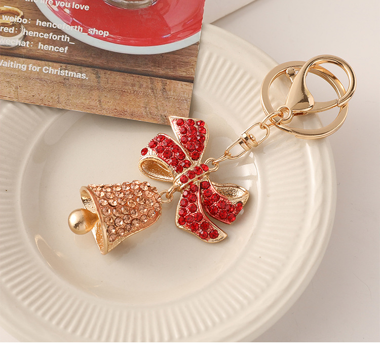 European Style Alloy Bell Christmas Unisex Bag Pendant Keychain display picture 1