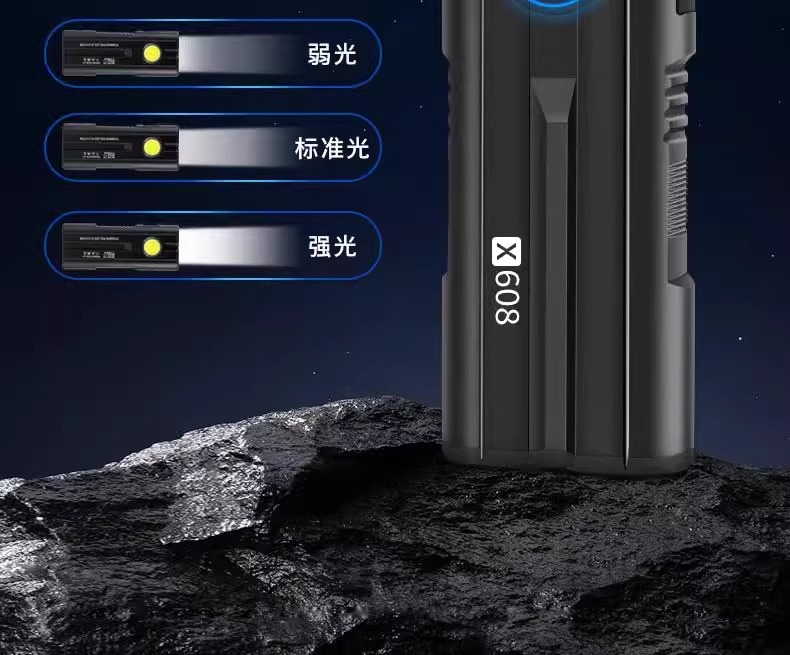 Strong Light Led Flashlight X608 Outdoor Strong Magnetic Long-Lasting Auto Repair Work Light Camping Light Rechargeable
