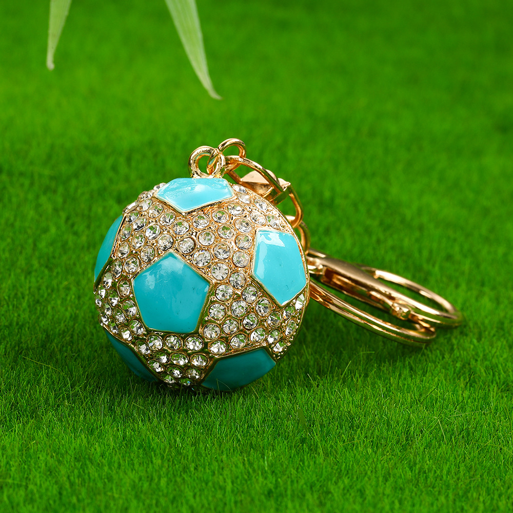 Personalised Football Keychain With Full Diamond World Cup Design_voghion.com
