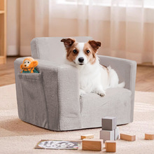 简约儿童折叠沙发床小月龄沙发椅懒人单人可躺可睡卧室宝宝小凳子