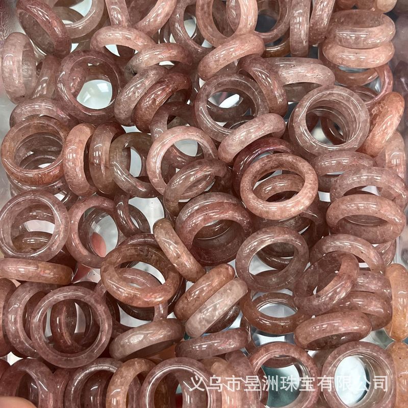 天然石水晶玛瑙玉髓圆环戒指戒圈跑环吊坠DIY饰品新中式 厂家批发|undefined