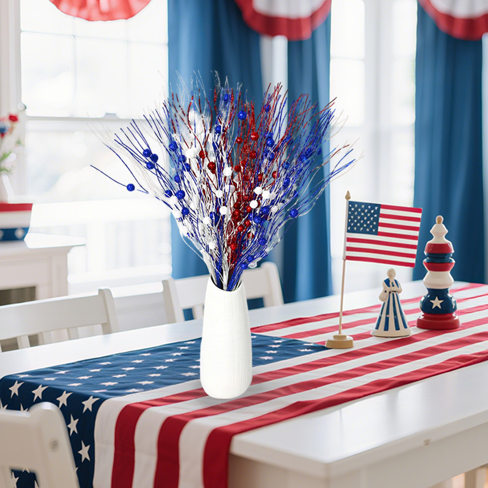 Nuevo Día de la Independencia de los Estados Unidos decoración de oro rosa bola patriótica paquete de sequillas brillantes enchufe de fiesta interior a través de la frontera