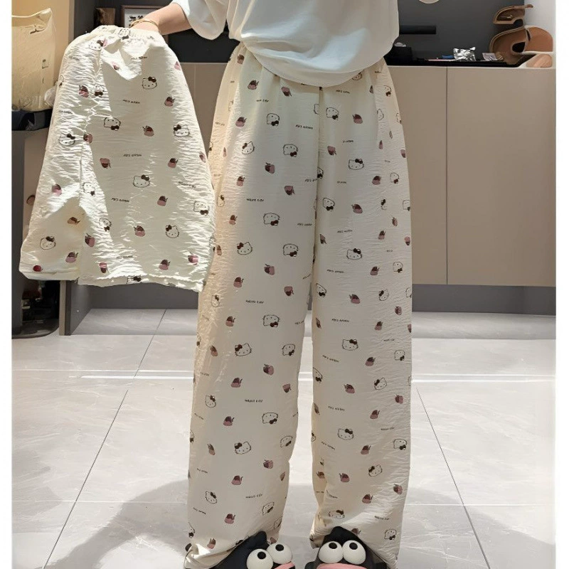 Summer cartoon cute thin trousers for leisure, oversize
