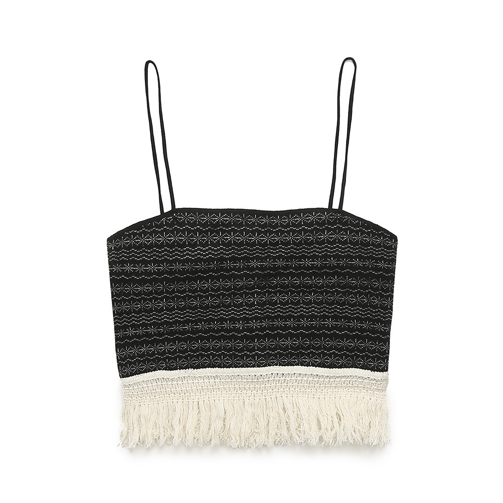 Women's 2024 Summer New Color blocked Striped Strap Slimming Half Skirt Set_voghion.com