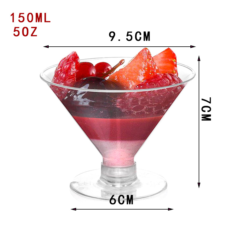 Taza de mousse trapezoidal de plástico transfronterizo con tapa taza de postre transfronterizo taza de helado prueba de bebida taza de postre de oro rosa al por mayor