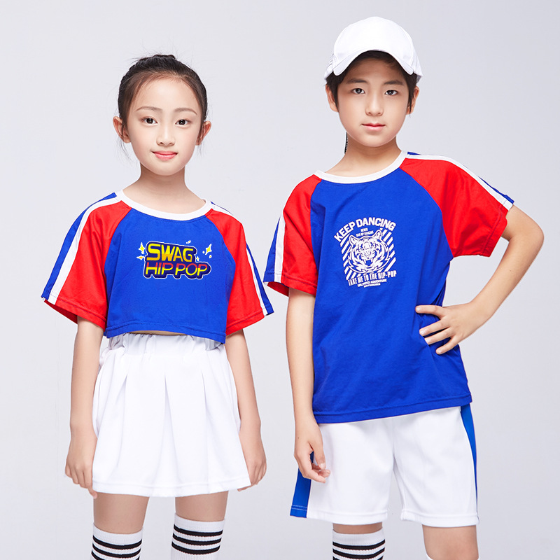 Ropa de baile callejero traje ropa de baile de jazz para niños de los niños hip hop danza de las niñas niños danza de la calle de los niños ropa de Moda Ropa de rendimiento