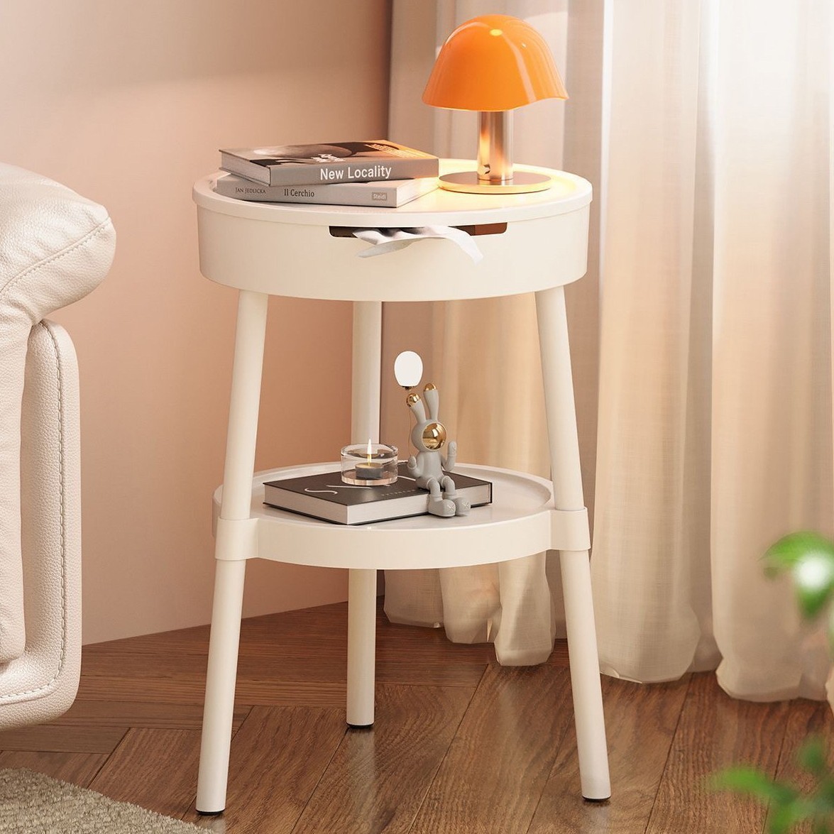 Creative Sofa Side Table Side Cabinet Storage Rack Living Room Simple Bedside Table Corner Table Balcony Small Coffee Table Bedroom Bedside