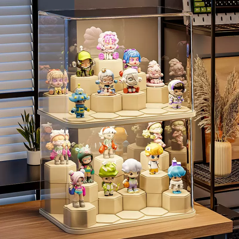盲盒展示架收纳透明防尘亚克力手办玩具积木展示柜泡泡玛特展示盒