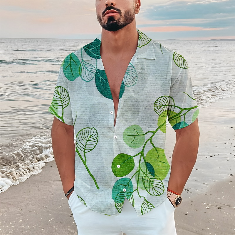 mens-shirt-3d-digital-printed-short-sleeve-flower-leaf-printed-shirt-lapel-mens-shirt
