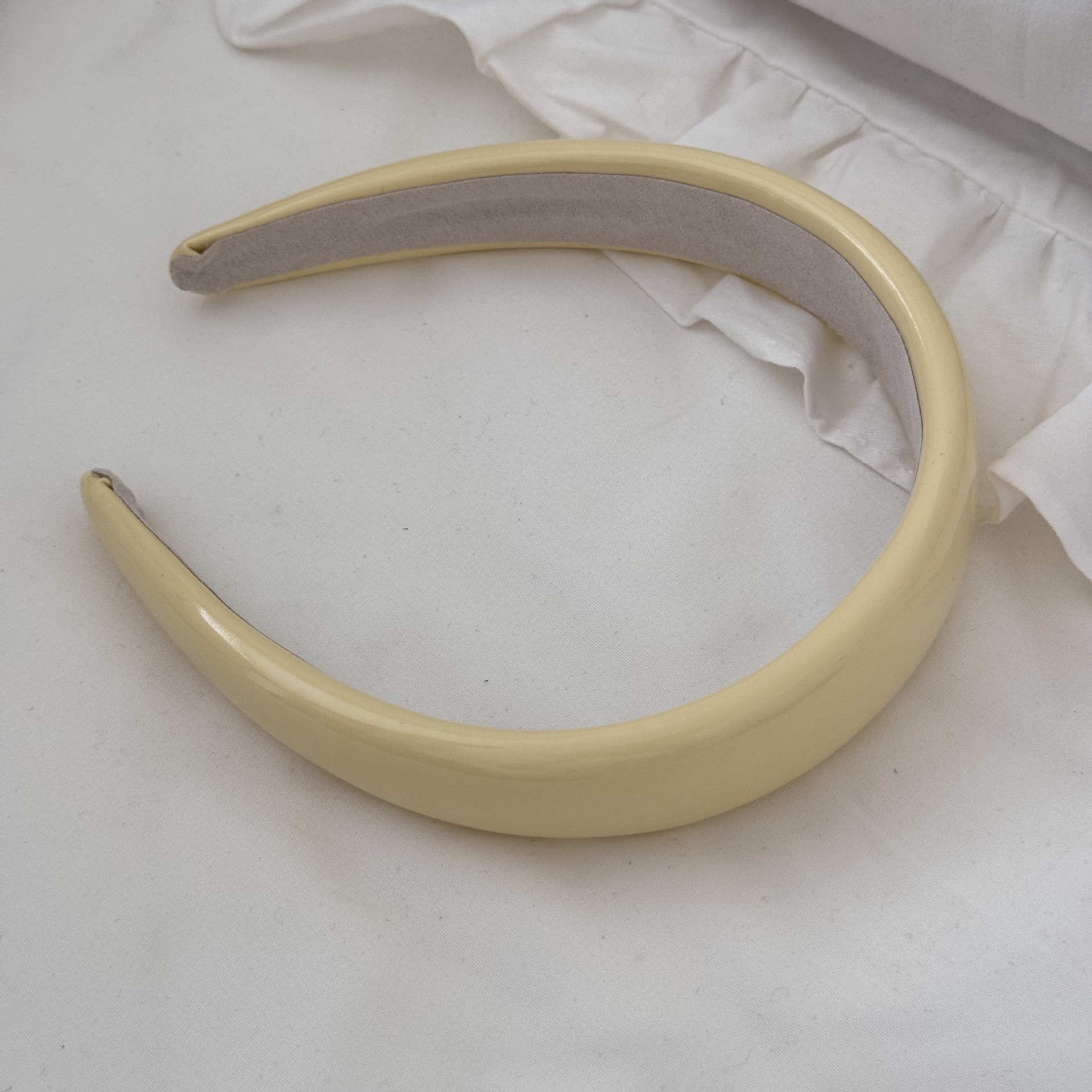 Korean style leather sponge hair band, French high top and wide edge hair clip headband, pressure hair accessory, versatile hair accessory undefined