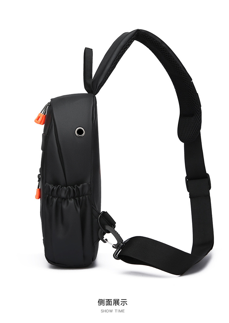 Business bag, multi-functional men's bag, trendy brand men's chest bag, water-resistant crossbody bag, casual single-shoulder backpack, fashionable cross-border undefined
