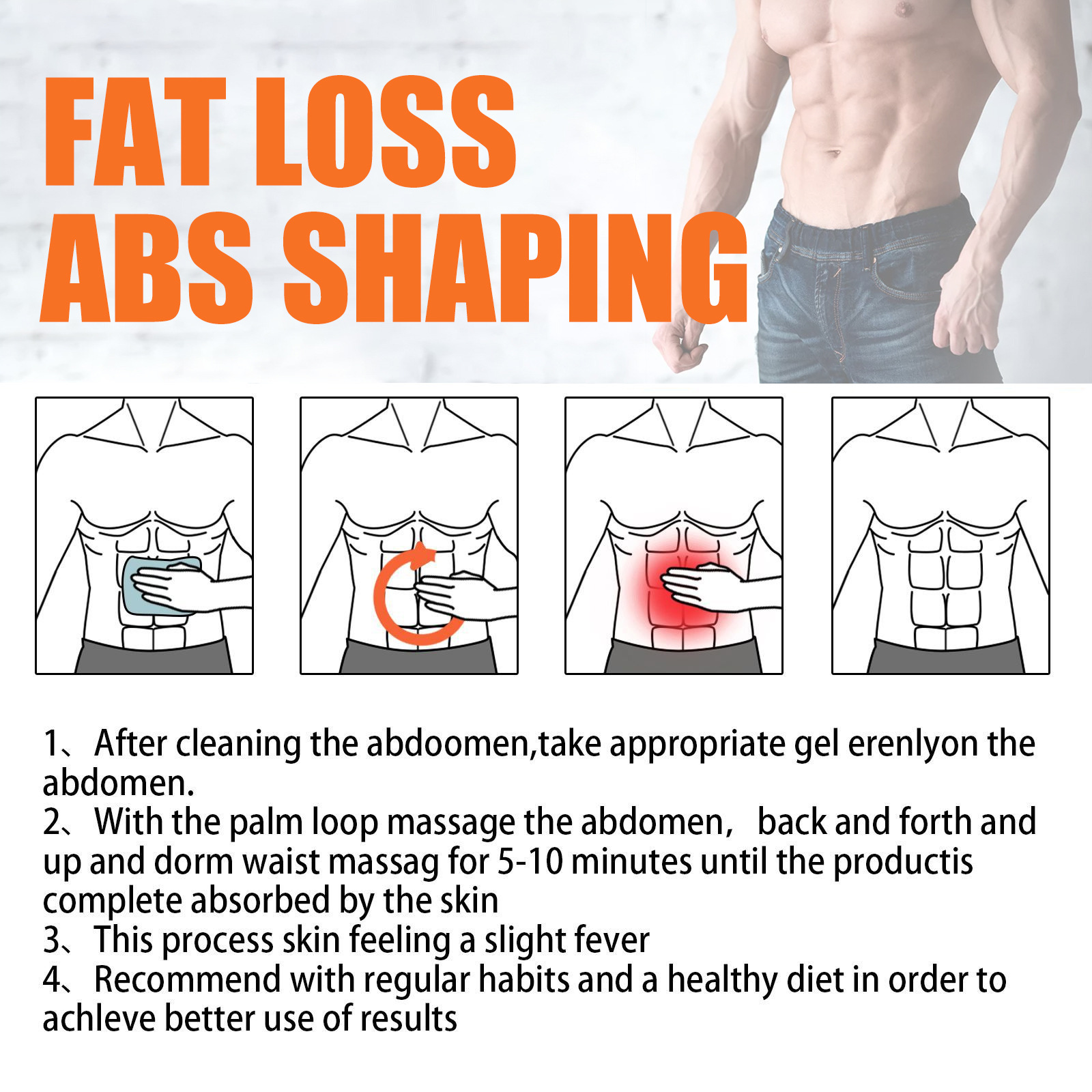 West&Month Spray per muscoli addominali da uomo Liquido per massaggi per la rimozione del sudore e dell'olio locale_voghion.com